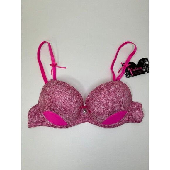 New Barbie Pink Padded Push Up Bra Sexy 36C Bows & Charm - Picture 6 of 12